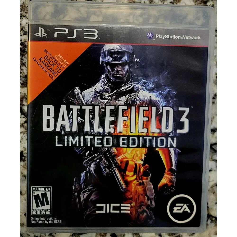 SONY PLAYSTATION 3 PS3: BATTLEFIELD 3 LIMITED EDITION, GD COND, CLEAN DISC
